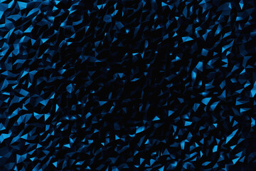 Poster - 3D rendering. Blue pattern of triangles of different shapes. Minimalistic pattern of simple shapes, similar to the tops of mountains. Bright creative symmetric texture