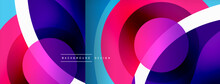 Creative Geometric Wallpaper. Minimal Abstract Background. Circle Wave And Round Shapes Composition Vector Illustration For Wallpaper Banner Background Or Landing Page