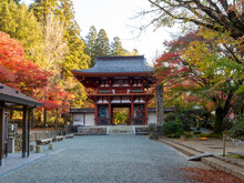 秋の室生寺仁王門の風景