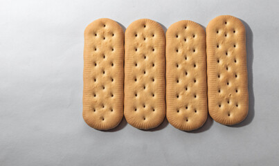 Corn starch biscuit known in Brazil as maizena biscuit, white background for clipping