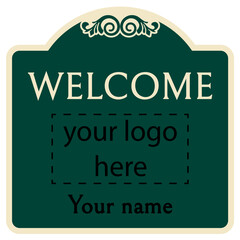 Wall Mural - Decorative parking sign  custom welcome