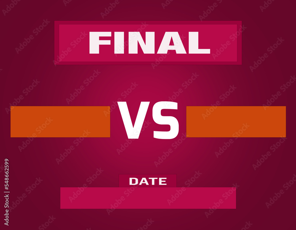 Soccer matchday template. Final match template with lettering ...
