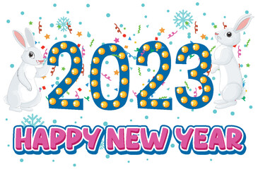 Wall Mural - happy new year 2023 text for banner design