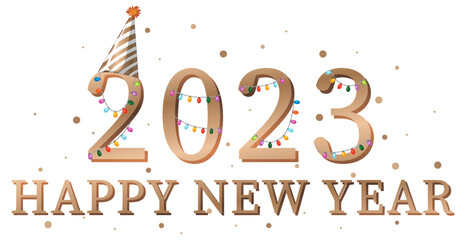 Wall Mural - happy new year 2023 text for banner design