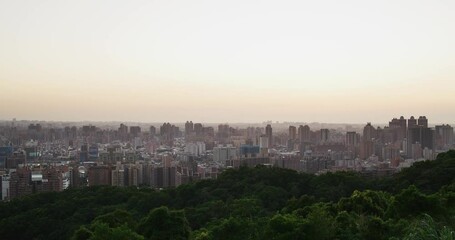 Fototapete - Taoyuan city view under sunset