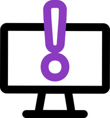 Fototapete - computer warning icon