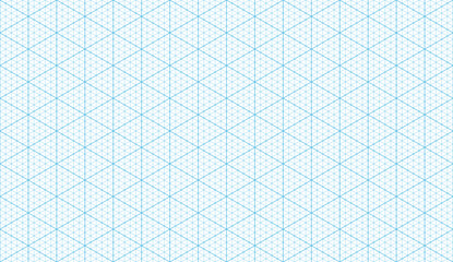 isometric grid seamless pattern. outline isometric graph template background. hexagon and triangles 
