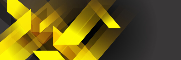 abstract black and yellow banner background. vector abstract graphic design banner pattern presentat