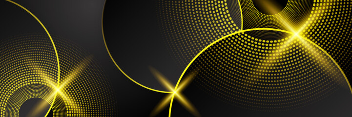 Abstract black and yellow banner background. Vector abstract graphic design banner pattern presentation background web template.