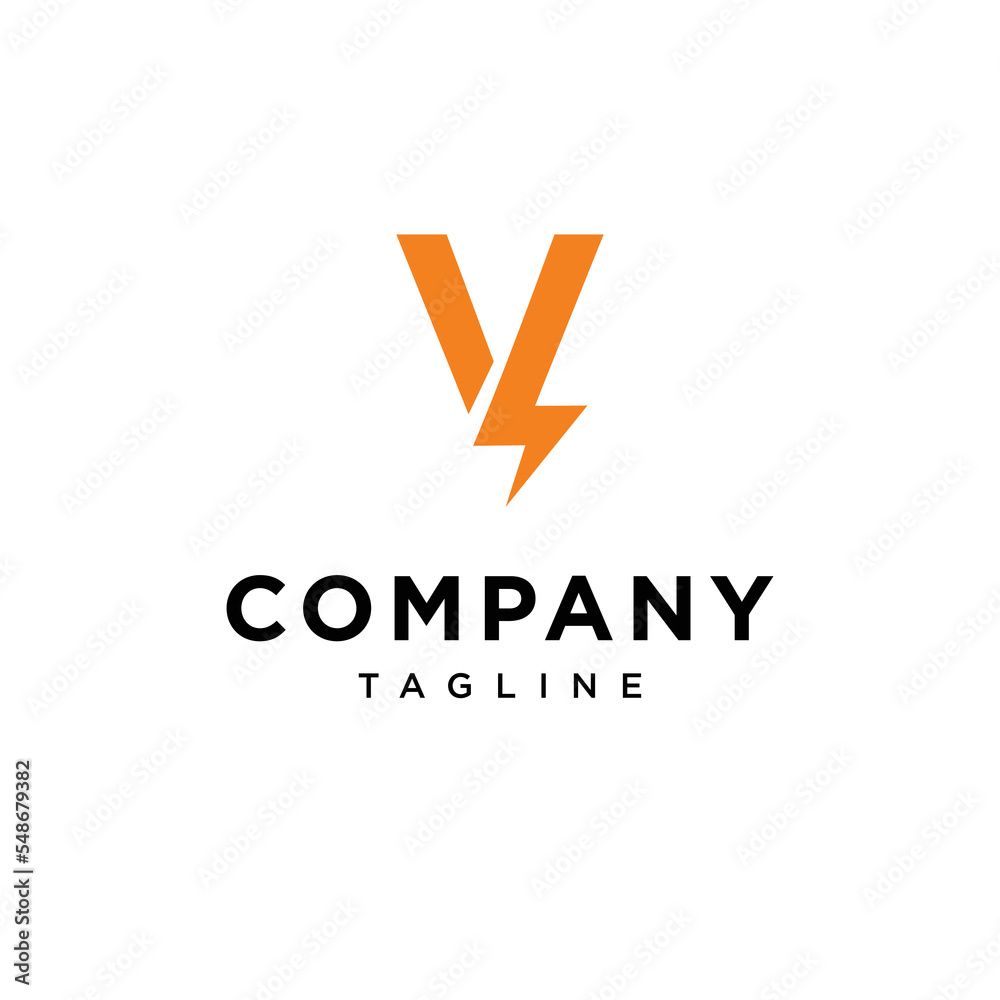v Letter Electric storm Vector logo icon vector Template Stock Vector ...
