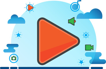 Poster - play video illustration