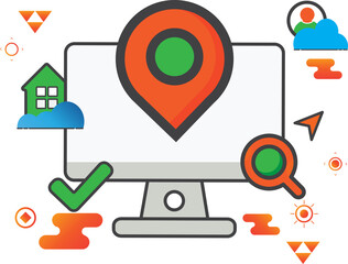 Poster - location computer illustration