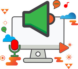 Poster - sound computer illustration