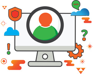 Poster - user computer illustration