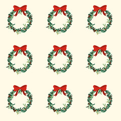 Wall Mural - Christmas Wreath Pattern