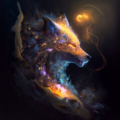 Canvas Print - abstract wolf head