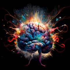 Canvas Print - the brain of a human digital art