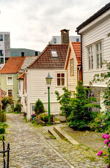 Sticker - Bergen landmarks, Norway, HDR Image