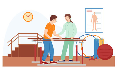 Sticker - Parallel Bars Rehabilitation Composition