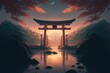 © Gasi - Japanese shrine. Mystery. Concept art