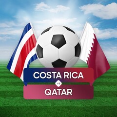 Costa Rica vs Qatar national teams soccer football match competition concept.