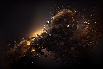 Wall Mural - Golden dust in wave with sparkling glimmer