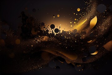 Wall Mural - Golden dust in wave with sparkling glimmer