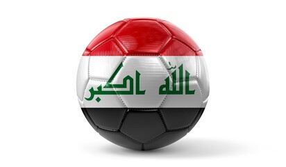 Iraq - national flag on soccer ball - 3D illustration