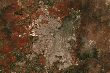high resolution satellite image santiago de chile, the capital of chile - contains modified copernic