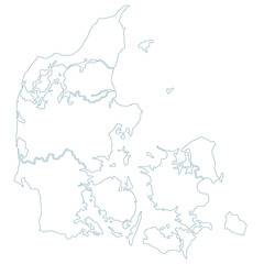 Canvas Print - High detailed Denmark map