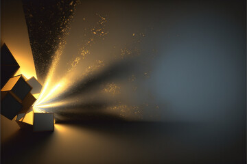 Wall Mural - background with lights, boxes