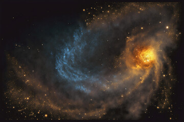 Wall Mural - space galaxy background, golden and black
