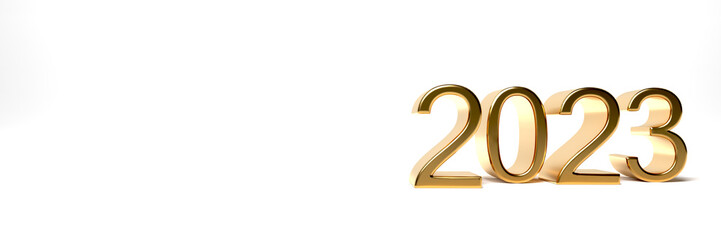 2023 golden bold letters 3d-illustration background