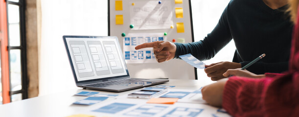 Wall Mural - best designers for your ux team working in office, start up people working as overall layout, typogr