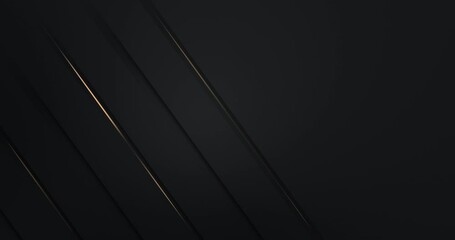 Wall Mural - 4k abstract luxury black grey gradient backgrounds with diagonal golden metallic stripes. geometric 