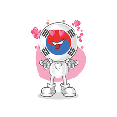 Poster - south korea head cartoon low battery mascot. cartoon vector