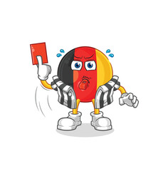 Canvas Print - belgium referee with red card illustration. character vector