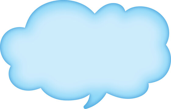 Text Box Cloud Blue 3d Message Bubble
