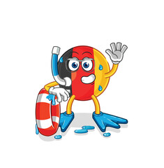 Wall Mural - belgium swimmer with buoy mascot. cartoon vector