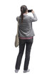 © stokkete - Casual woman taking pictures with her phone PNG file no background