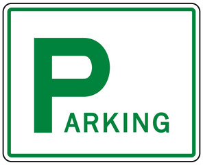 Wall Mural - Road sign green parking zone sign vector