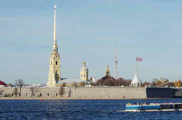 A series of ancient buildings in the fabulous city of St. Petersburg