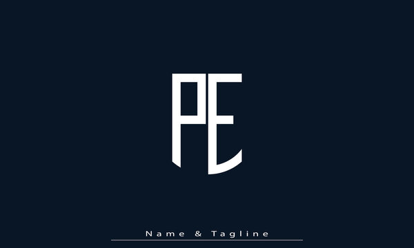 Alphabet letters Initials Monogram logo PE , EP