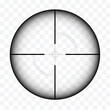 Realistic sniper or hunting rifle sight with reticle and transparent background, crosshair vector