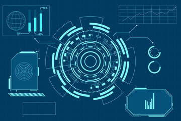 Wall Mural - abstract technology futuristic concept hud interface hologram elements of digital data and circle