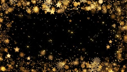 Wall Mural - celebrate christmas gold frame background animation
