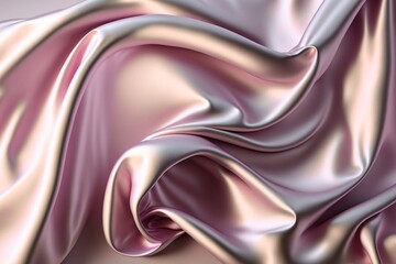 Metal like fabric , smooth satin , shiny surface of satin cloth with curve idea for background backdrop