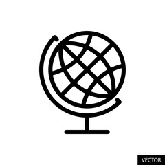 Poster - Globe, Geography vector icon in line style design for website, app, UI, isolated on white background. Editable stroke. Vector illustration.