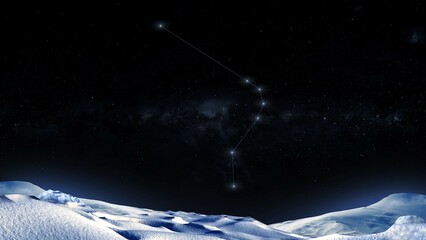 Wall Mural - the constellation horologium, the clock, is located in the southern hemisphere of the sky december c