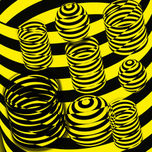 Abstract Background With Black And Yellow Rings